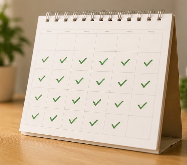 Calendar filled with booked appointments