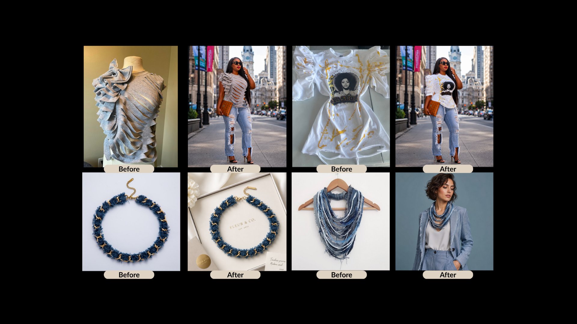 Boutique fashion before and after